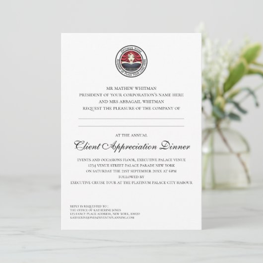 Invitation Événement d'appréciation (Debout devant)