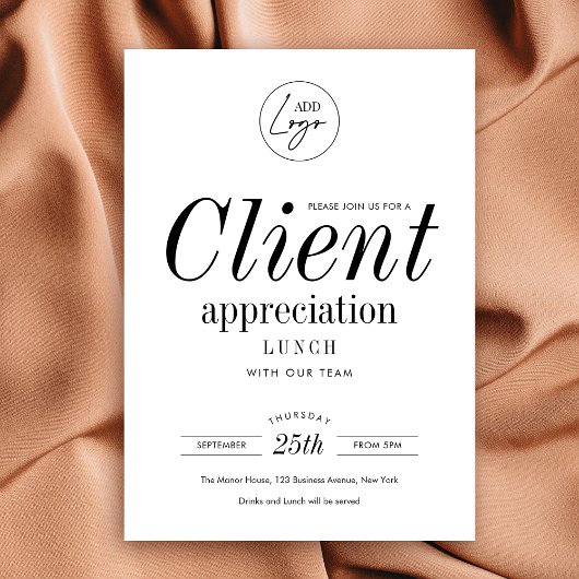 Invitation Événement d'appréciation client - Logo minimaliste