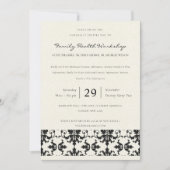 INVITATION ÉVÉNEMENT D'ATELIER CLASSIQUE BLACK & WHITE DAMASK (Devant)