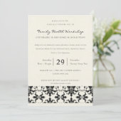 INVITATION ÉVÉNEMENT D'ATELIER CLASSIQUE BLACK & WHITE DAMASK (Debout devant)