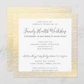 INVITATION ÉVÉNEMENT D'ATELIER DE LA LIGNE DE STRIPE BLANCHE (Devant / Derrière)