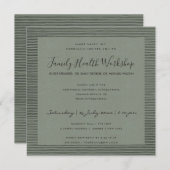 INVITATION ÉVÉNEMENT D'ATELIER DE LIGNE DE STRIPE NOIRE GRAY  (Devant / Derrière)