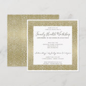 INVITATION ÉVÉNEMENT D'ATELIER FAUX GOLD WHITE MOSAIC DOTS (Devant / Derrière)