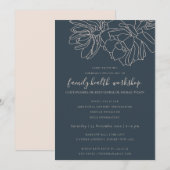 INVITATION ÉVÉNEMENT D'ATELIER SUCCULENT DE MARINE BLUSH DESE (Devant / Derrière)