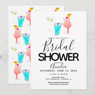 Invitation Événement de Baby Shower Mariage Peint au Cocktail