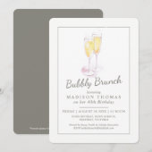 Invitation Événement de bulles de champagne de brunch pétilla (Devant / Derrière)