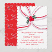 Invitation Événement de bureau d'entreprise de noeuds de Noël (Devant / Derrière)