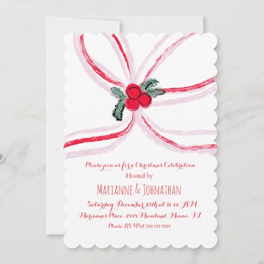Invitation Événement de bureau d'entreprise de noeuds de Noël (Devant)