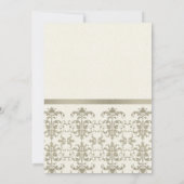 Invitation Événement de cocktail séminaire en argent damassé (Dos)