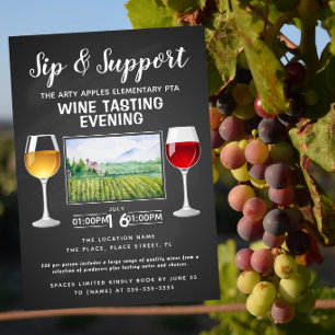 Invitation événement de collecte de fonds vin et fromage sip