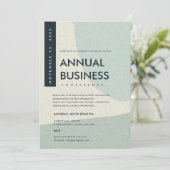 INVITATION ÉVÉNEMENT DE CONFÉRENCE D'ART ABSTRAIT MODERNE BLE (Debout devant)