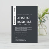 INVITATION ÉVÉNEMENT DE CONFÉRENCE MODERNE MINIMALISTE NOIR G (Debout devant)