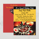 Invitation Événement de coup d'anniversaire de casino de Las (Devant / Derrière)