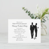 Invitation Événement de cravate noire de dîner de charité (Debout devant)