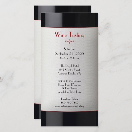 Invitation Événement de dégustation de vin (Devant / Derrière)