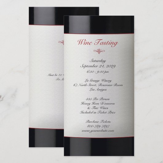 Invitation Événement de dégustation de vin (Devant / Derrière)