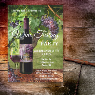 Invitation Événement de dégustation de vin Winery