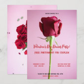 Invitation Événement de dîner de la Saint-Valentin Fête d'ann (Devant / Derrière)