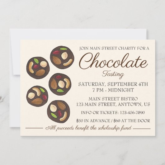Invitation Événement de fabrication de chocolat Mendiants pou (Devant)