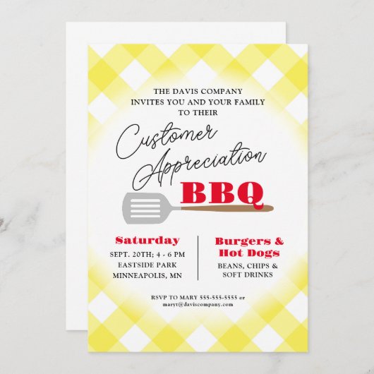 Invitation Événement de facturation BBQ Appréciation du clien (Devant / Derrière)