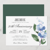 INVITATION ÉVÉNEMENT DE FÊTE D'ENTREPRISE À L'AQUARELLE BLEUE (Devant / Derrière)