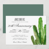 INVITATION ÉVÉNEMENT DE FÊTE D'ENTREPRISE AQUARELLE CACTUS DU (Devant / Derrière)