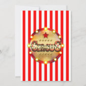 Invitation Événement de fête foraine rouge blanc et or rayé (Dos)