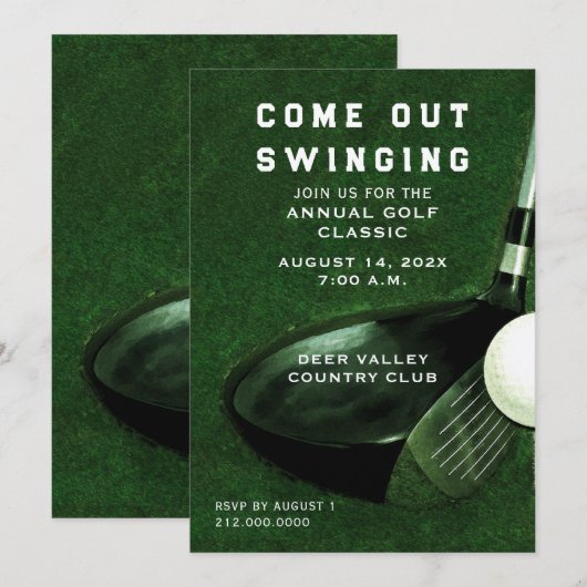 Invitation Événement de golf (Devant / Derrière)