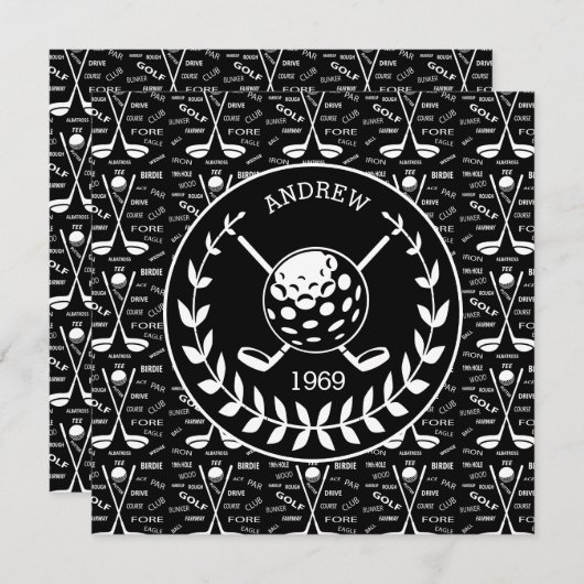 Invitation Événement de golf élégant (Devant / Derrière)