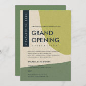 INVITATION ÉVÉNEMENT DE GRAND OUVERTURE ART ABSTRAIT MODERNE  (Devant / Derrière)