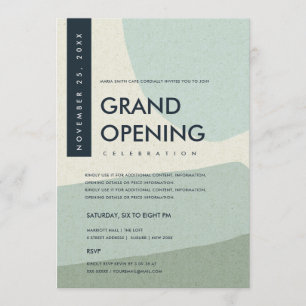 INVITATION ÉVÉNEMENT DE GRANDE OUVERURE D'ART ABSTRAIT MODERN