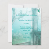 Invitation Événement de jardin de papillons sarcelle éthéré (Dos)