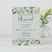 INVITATION ÉVÉNEMENT DE LA FÊTE DE LA FÊTE LEAFY GREEN GRAY F (Debout devant)