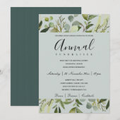 INVITATION ÉVÉNEMENT DE LA FÊTE DE LA FÊTE LEAFY GREEN GRAY F (Devant / Derrière)