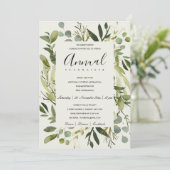 INVITATION ÉVÉNEMENT DE LA FÊTE LEAFY FRAME GREEN GOLD CORPOR (Debout devant)