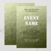 Invitation Événement de la partie géométrique du dégradé vert (Devant / Derrière)