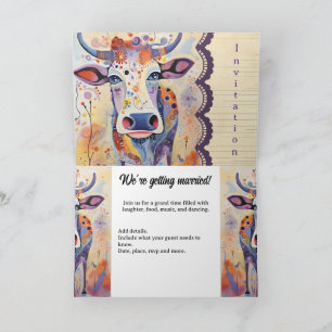 Invitation Événement de mariage à la ferme Vache colorée