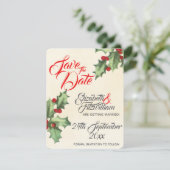 Invitation Événement de mariage à la houx vintage (Debout devant)