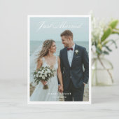 Invitation Événement de mariage élégant tout juste marié Phot (Debout devant)