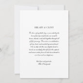 Invitation Événement de mariage élégant tout juste marié Phot (Dos)