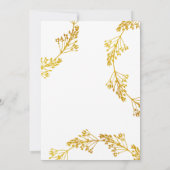 Invitation Événement de mariage Gold Botanical Just Married a (Dos)