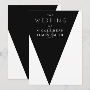 Invitation Événement de mariage moderne élégant noir et blanc