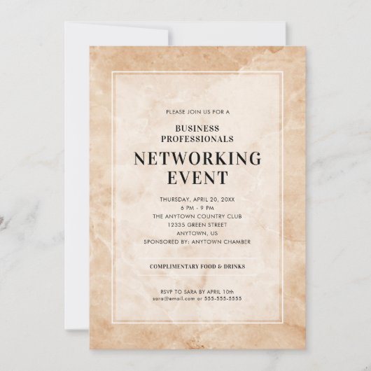 Invitation Événement de mise en réseau Arrière - plan élégant (Devant)