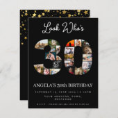 Invitation événement de montage photo d'anniversaire 30 ans f (Devant / Derrière)