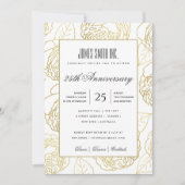 INVITATION ÉVÉNEMENT DE PARTIE D'ENTREPRISE FLEUR DE ROSE BLA (Devant)