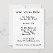 Invitation Événement de renarde de vin (Dos)