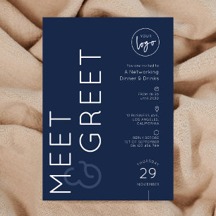Invitation Événement de réseautage Navy Business Logo Meet &