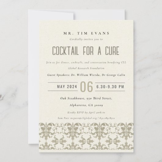 Invitation Événement de Séminaire de Cocktail en Argent Forma (Devant)