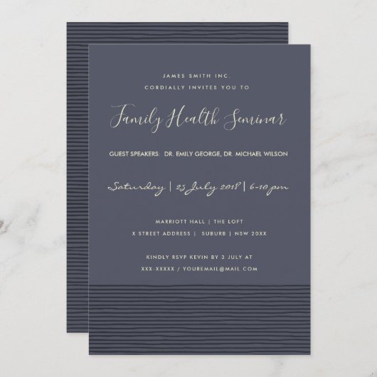 INVITATION ÉVÉNEMENT DE SÉMINAIRE DE DISCUSSION DE LA LIGNE D (Devant / Derrière)