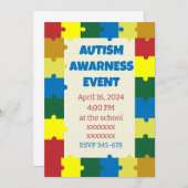 Invitation Événement de sensibilisation de l'école d'autisme (Devant / Derrière)